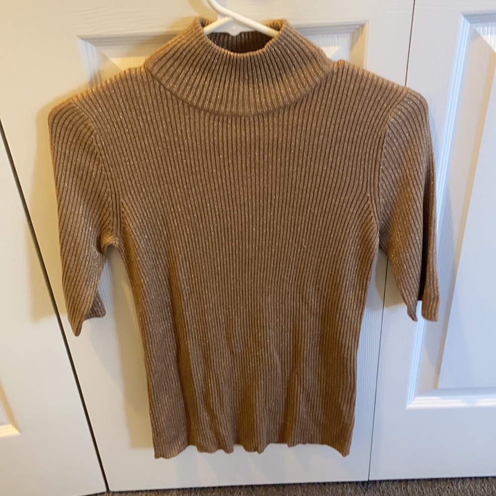 Ellen Tracy Women’s Turtleneck Sparkly Top S